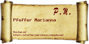 Pfeffer Marianna névjegykártya